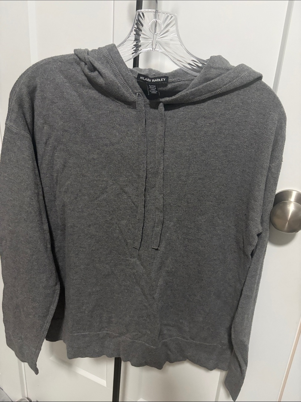 Hilary Radley Men's Charcoal Gray Hooded Knit Pullover